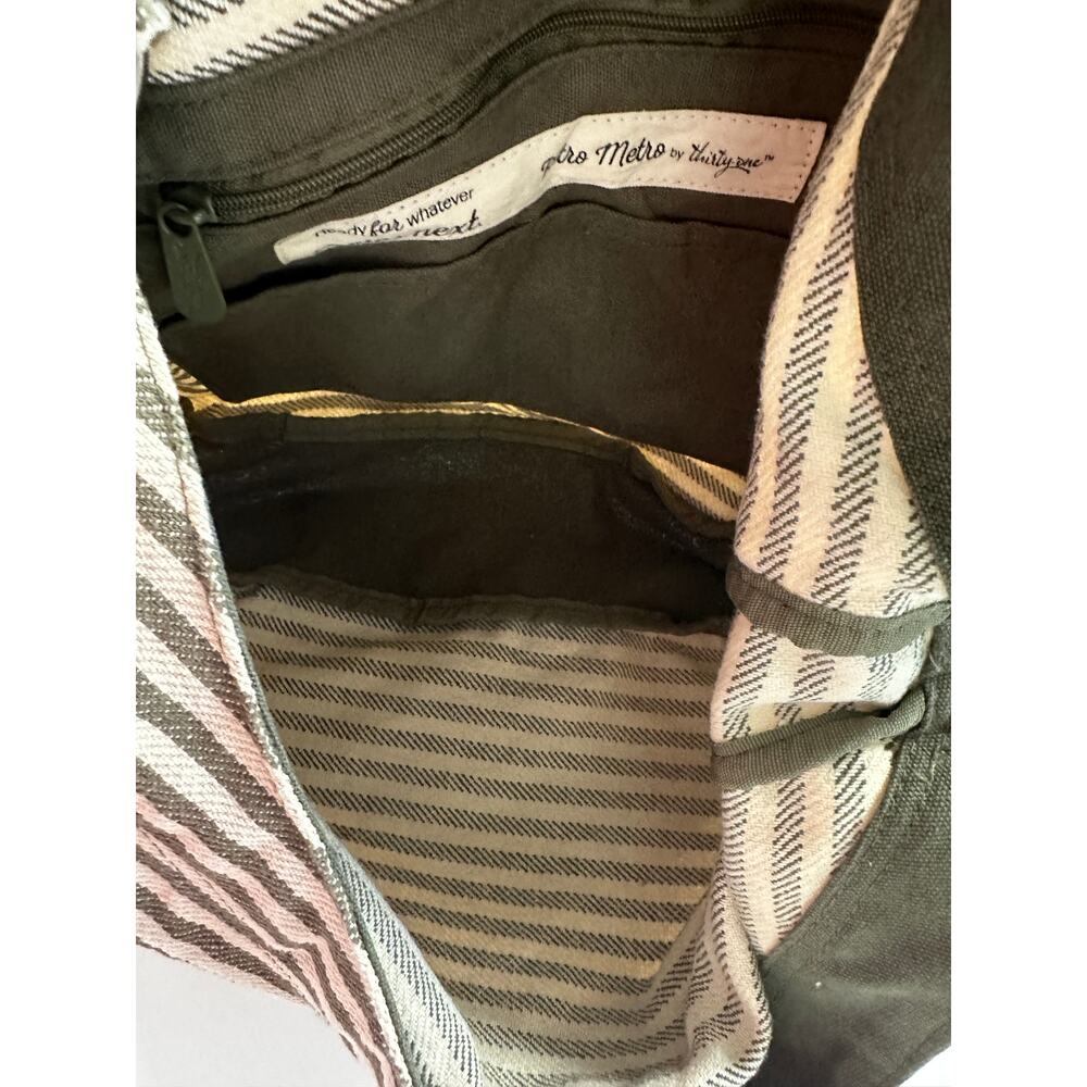 Thirty One Retro Metro Hobo Crossbody Shoulder Sling Purse Striped Bag - Picture 5 of 8
